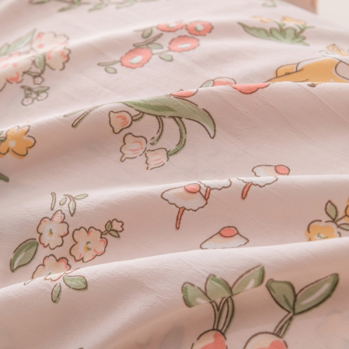 91家纺网 家纺一手货源 找家纺 梦舒羽 2025新款水洗棉麻单人枕头套亲肤双人枕套 花中鹿