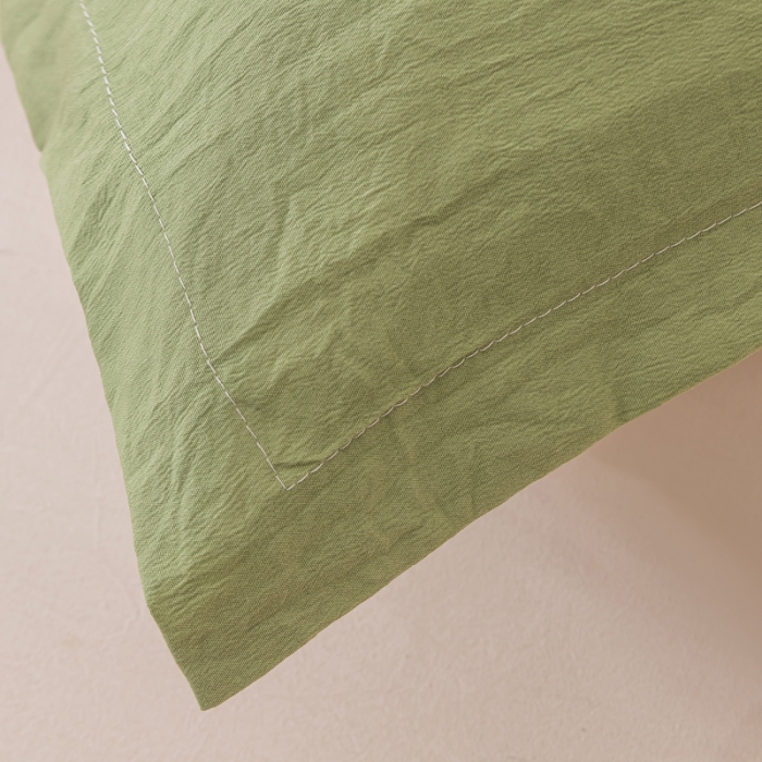 91家纺网 家纺一手货源 找家纺 梦舒羽 2025新款水洗棉麻单人枕头套亲肤双人枕套 牛油果绿