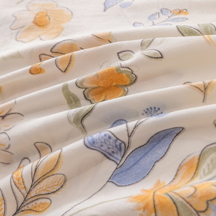 91家纺网 家纺一手货源 找家纺 梦舒羽 2025新款水洗棉麻单人枕头套亲肤双人枕套 太阳花