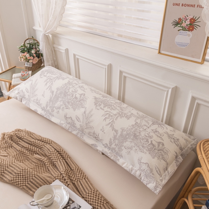 91家纺网 家纺一手货源 找家纺 梦舒羽 2025新款水洗棉麻单人枕头套亲肤双人枕套 逐风