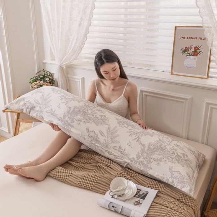 91家纺网 家纺一手货源 找家纺 梦舒羽 2025新款水洗棉麻单人枕头套亲肤双人枕套 逐风