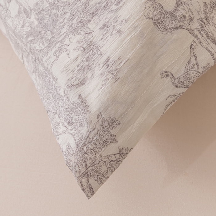 91家纺网 家纺一手货源 找家纺 梦舒羽 2025新款水洗棉麻单人枕头套亲肤双人枕套 逐风