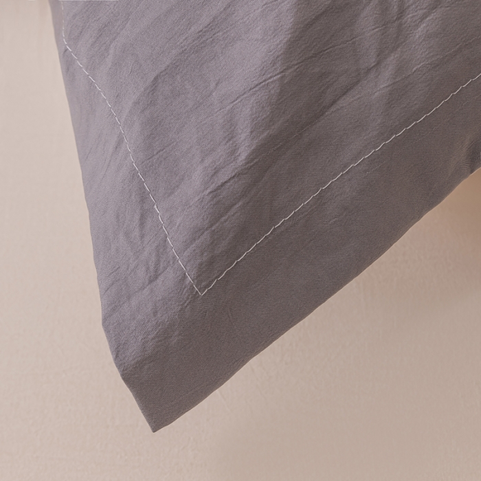 91家纺网 家纺一手货源 找家纺 梦舒羽 2025新款水洗棉麻单人枕头套亲肤双人枕套 月灰