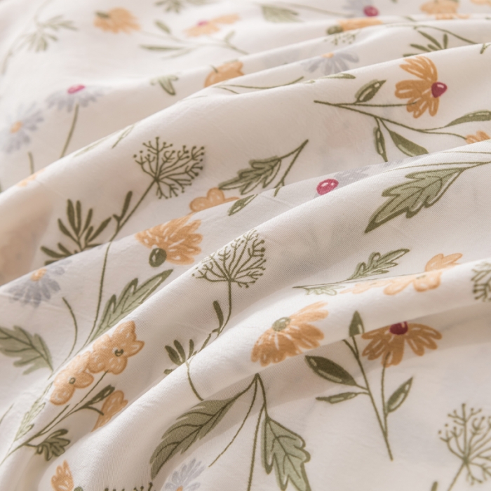 91家纺网 家纺一手货源 找家纺 梦舒羽 2025新款水洗棉麻单人枕头套亲肤双人枕套 小碎花