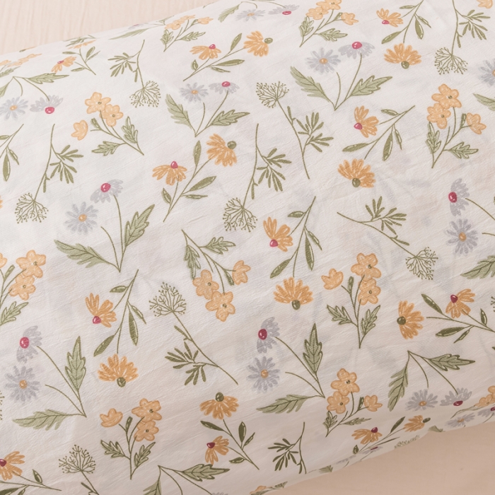 91家纺网 家纺一手货源 找家纺 梦舒羽 2025新款水洗棉麻单人枕头套亲肤双人枕套 小碎花