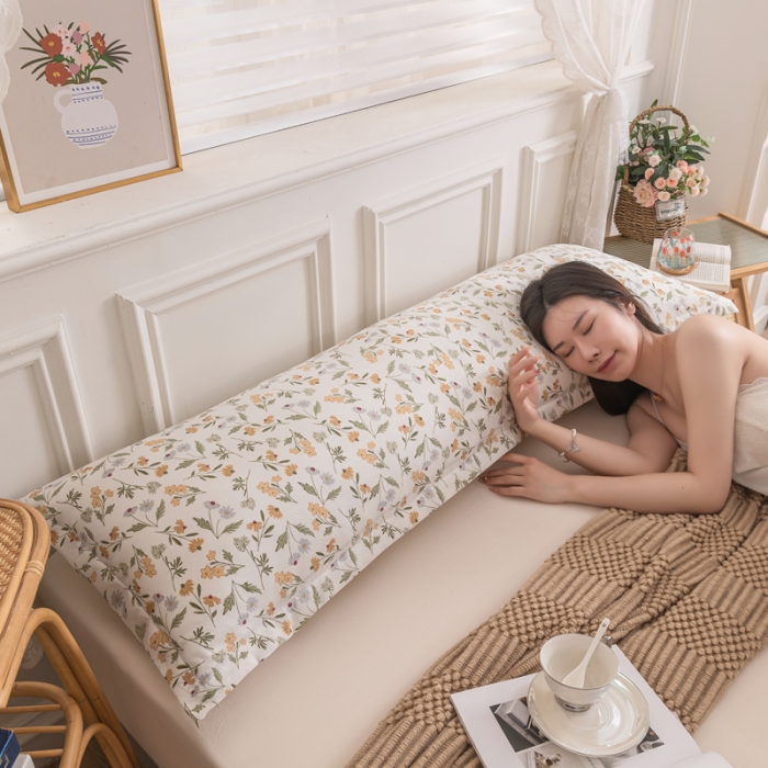 91家纺网 家纺一手货源 找家纺 梦舒羽 2025新款水洗棉麻单人枕头套亲肤双人枕套 小碎花