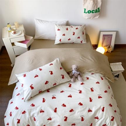 91家纺网 家纺一手货源 找家纺 桃喜 2024新款全棉卡通四件套（二） 小红兔