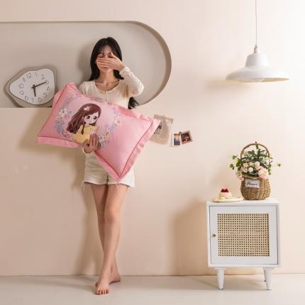 91家纺网 家纺一手货源 找家纺 （总）久云居 2024新款冰丝大版数码印花枕套工艺冰丝枕套