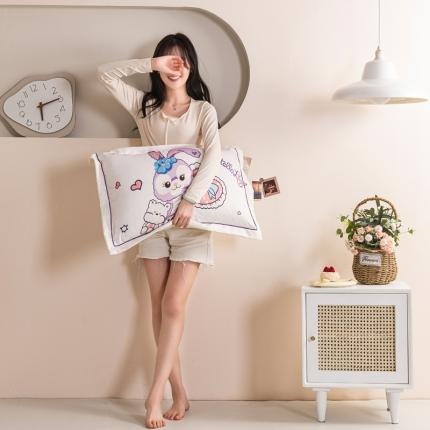 91家纺网 家纺一手货源 找家纺 （总）久云居 2024新款冰丝大版数码印花枕套工艺冰丝枕套