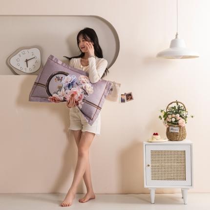 91家纺网 家纺一手货源 找家纺 （总）久云居 2024新款冰丝大版数码印花枕套工艺冰丝枕套