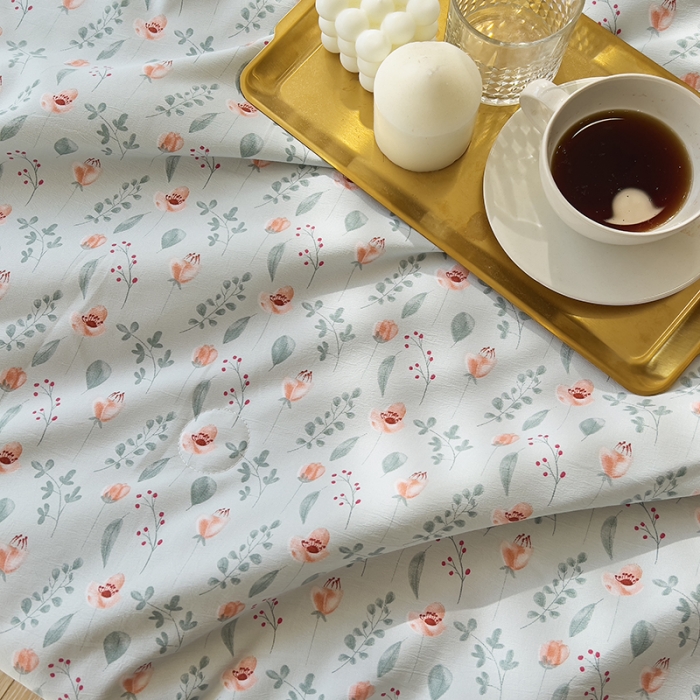 91家纺网 家纺一手货源 找家纺 梦莱斯 2023新款水洗棉麻印花夏被四件套 暗香米色