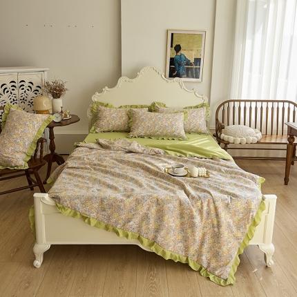 91家纺网 家纺一手货源 找家纺 梦莱斯 2023新款水洗棉麻印花夏被四件套 （9）