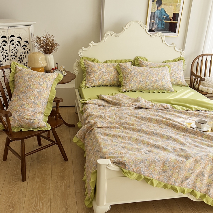 91家纺网 家纺一手货源 找家纺 梦莱斯 2023新款水洗棉麻印花夏被四件套 （9）