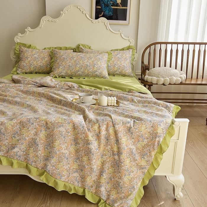 91家纺网 家纺一手货源 找家纺 梦莱斯 2023新款水洗棉麻印花夏被四件套 （9）