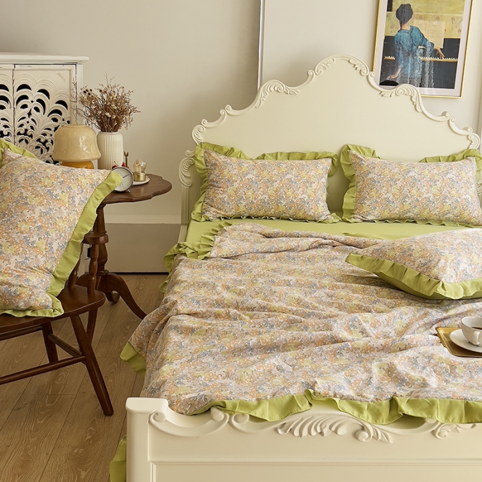 91家纺网 家纺一手货源 找家纺 梦莱斯 2023新款水洗棉麻印花夏被四件套 （9）