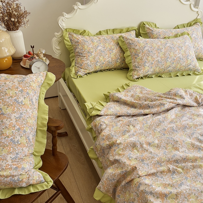 91家纺网 家纺一手货源 找家纺 梦莱斯 2023新款水洗棉麻印花夏被四件套 （9）