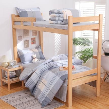 91家纺网 家纺一手货源 找家纺 （总）棉造2024新款13372纯棉学生宿舍上下床套件全棉三件套六件套