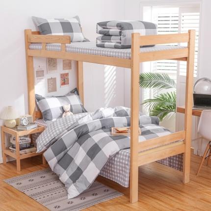 91家纺网 家纺一手货源 找家纺 （总）棉造2024新款13372纯棉学生宿舍上下床套件全棉三件套六件套