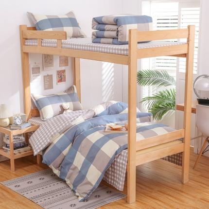 91家纺网 家纺一手货源 找家纺 （总）棉造2024新款13372纯棉学生宿舍上下床套件全棉三件套六件套