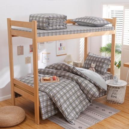 91家纺网 家纺一手货源 找家纺 （总）棉造2024新款13372纯棉学生宿舍上下床套件全棉三件套六件套