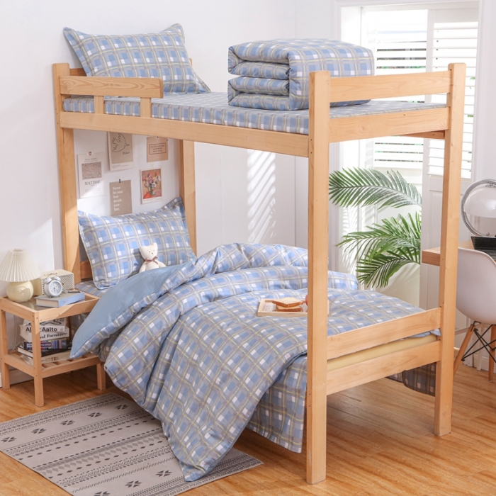 91家纺网 家纺一手货源 找家纺 （总）棉造2024新款13372纯棉学生宿舍上下床套件全棉三件套六件套