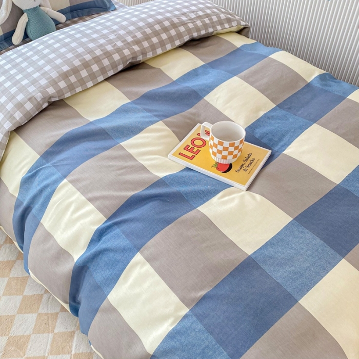 91家纺网 家纺一手货源 找家纺 棉造 2023新款13372纯棉学生宿舍上下床套件全棉三件套六件套 格莱姆-MZ