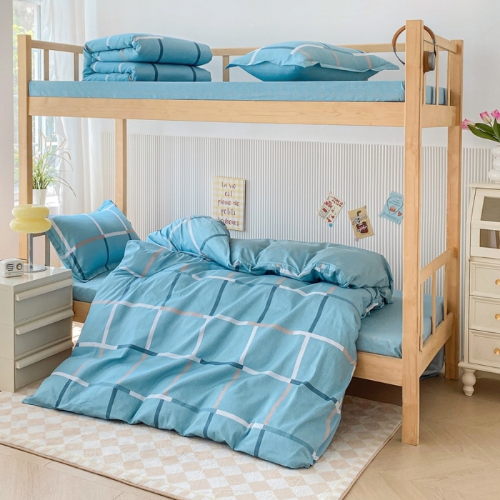 91家纺网 家纺一手货源 找家纺 棉造 13372纯棉学生宿舍上下床套件全棉三件套六件套 梦想格调-MZ