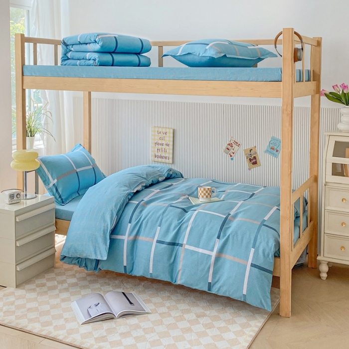 91家纺网 家纺一手货源 找家纺 棉造 13372纯棉学生宿舍上下床套件全棉三件套六件套 梦想格调-MZ