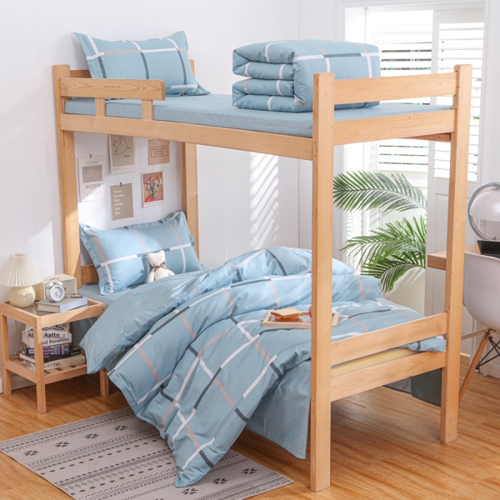 91家纺网 家纺一手货源 找家纺 棉造 13372纯棉学生宿舍上下床套件全棉三件套六件套 梦想格调-MZ