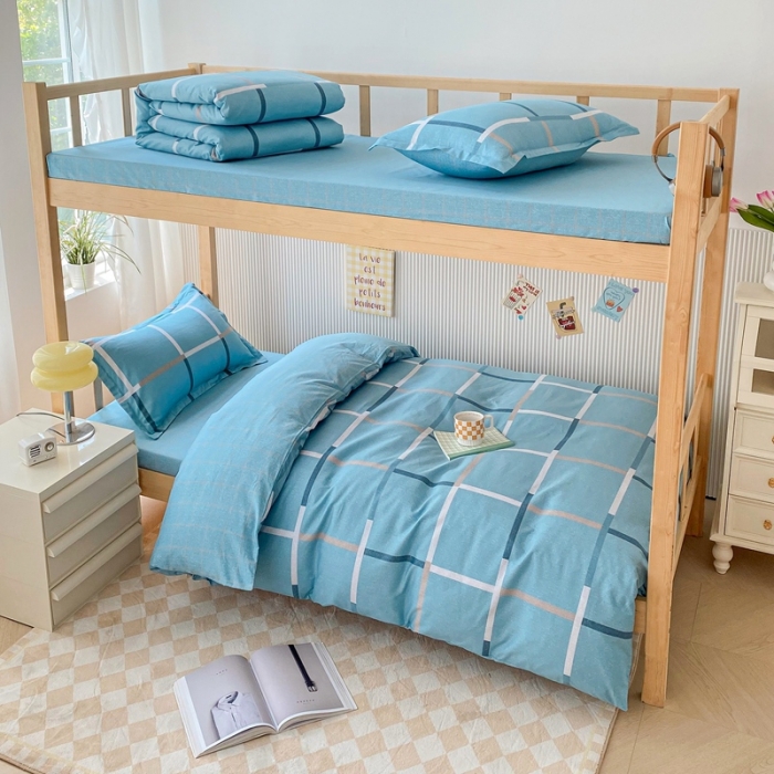 91家纺网 家纺一手货源 找家纺 棉造 13372纯棉学生宿舍上下床套件全棉三件套六件套 梦想格调-MZ