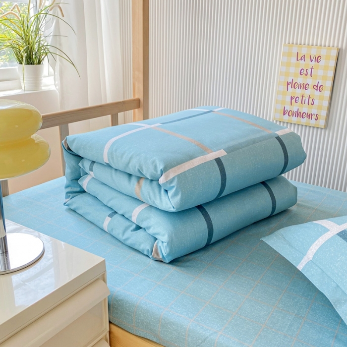 91家纺网 家纺一手货源 找家纺 棉造 13372纯棉学生宿舍上下床套件全棉三件套六件套 梦想格调-MZ