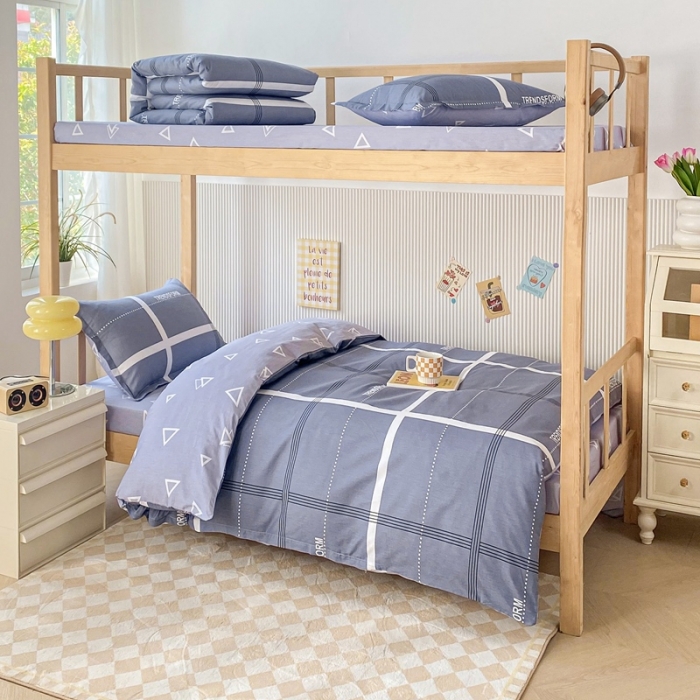 91家纺网 家纺一手货源 找家纺 棉造 13372纯棉学生宿舍上下床套件全棉三件套六件套 穆夏-MZ