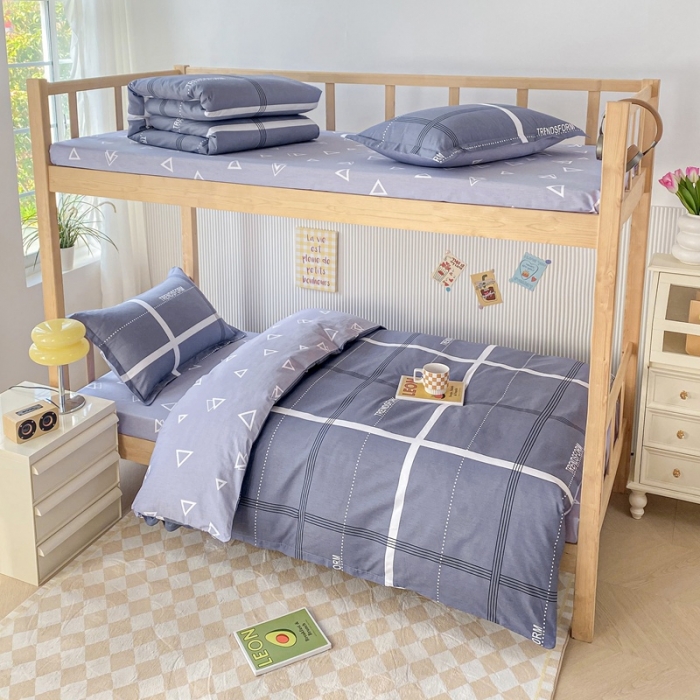 91家纺网 家纺一手货源 找家纺 棉造 13372纯棉学生宿舍上下床套件全棉三件套六件套 穆夏-MZ