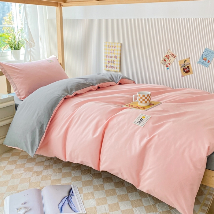 91家纺网 家纺一手货源 找家纺 棉造 13372纯棉学生宿舍上下床套件全棉三件套六件套 奶油玉-MZ