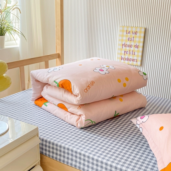 91家纺网 家纺一手货源 找家纺 棉造 13372纯棉学生宿舍上下床套件全棉三件套六件套 甜桔-MZ