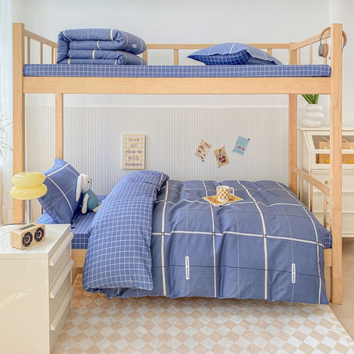 91家纺网 家纺一手货源 找家纺 棉造 13372纯棉学生宿舍上下床套件全棉三件套六件套 西雅图-MZ