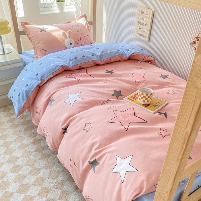 91家纺网 家纺一手货源 找家纺 棉造 13372纯棉学生宿舍上下床套件全棉三件套六件套 星空-MZ