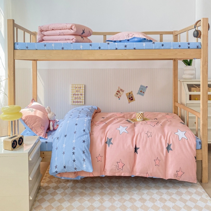 91家纺网 家纺一手货源 找家纺 棉造 13372纯棉学生宿舍上下床套件全棉三件套六件套 星空-MZ