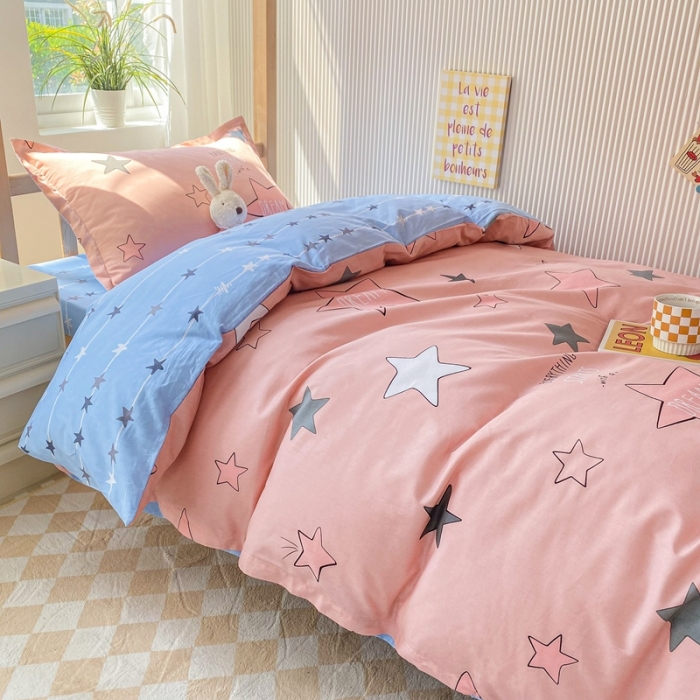 91家纺网 家纺一手货源 找家纺 棉造 13372纯棉学生宿舍上下床套件全棉三件套六件套 星空-MZ