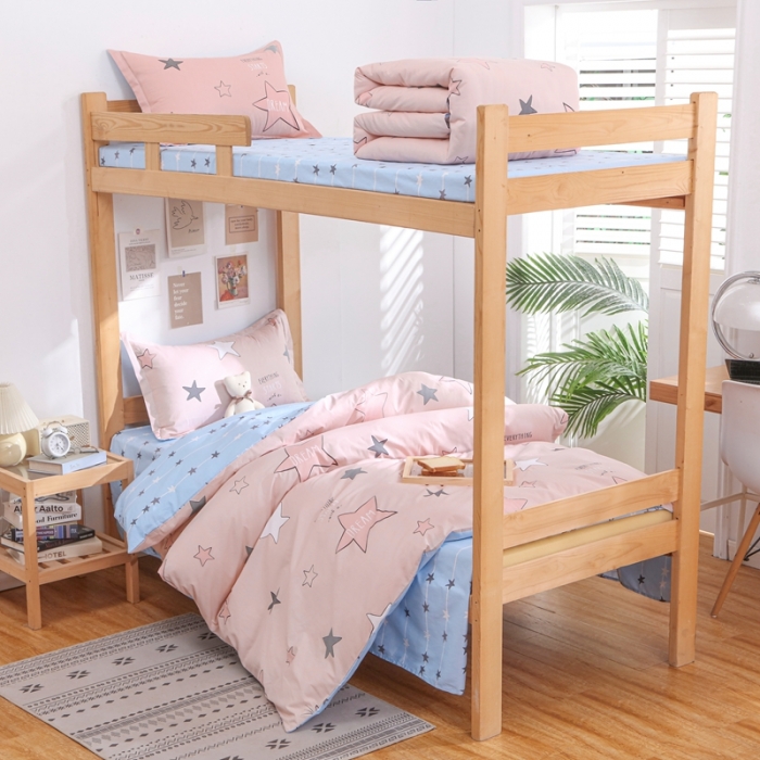 91家纺网 家纺一手货源 找家纺 棉造 13372纯棉学生宿舍上下床套件全棉三件套六件套 星空-MZ