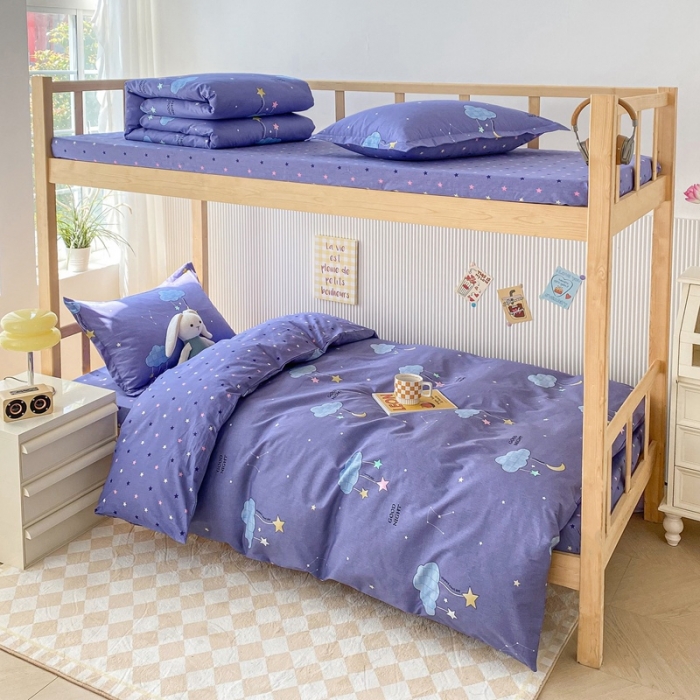 91家纺网 家纺一手货源 找家纺 棉造 13372纯棉学生宿舍上下床套件全棉三件套六件套 云梦-MZ