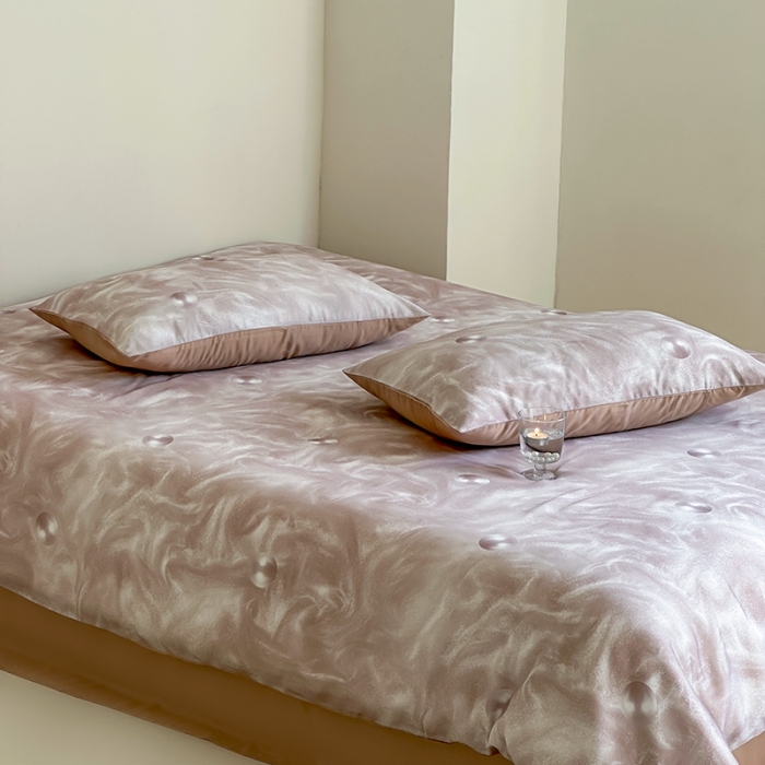 91家纺网 家纺一手货源 找家纺 赫帛 2023新款60S兰精天丝四件套 珍珠奶咖色