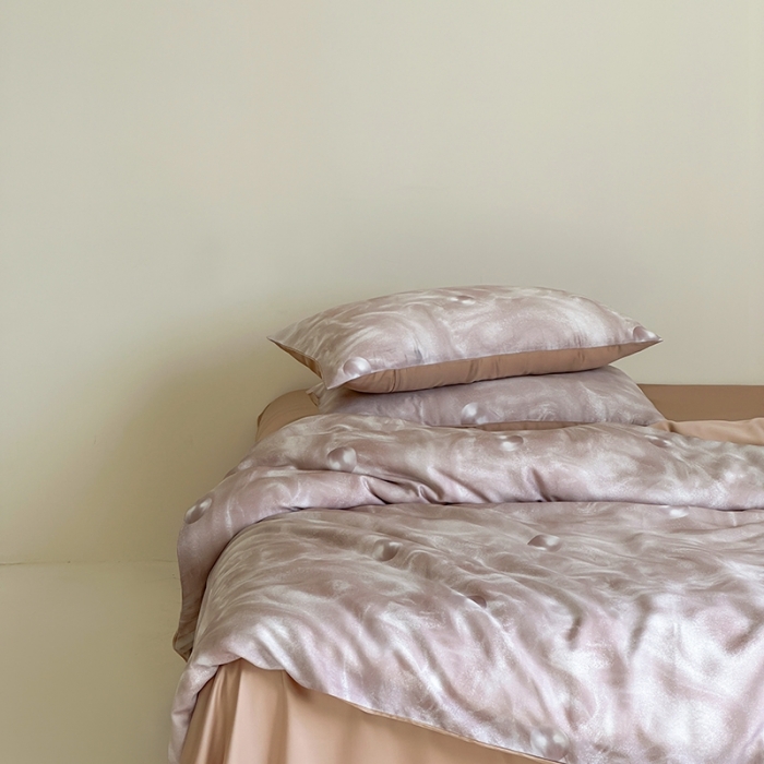 91家纺网 家纺一手货源 找家纺 赫帛 2023新款60S兰精天丝四件套 珍珠奶咖色