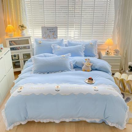 91家纺网 家纺一手货源 找家纺 （总）苏美 2024新款色织水洗棉四件套-繁花+向阳花开系列