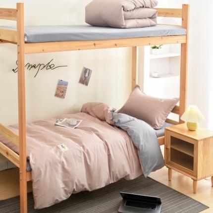 91家纺网 家纺一手货源 找家纺 天之爱2025纯棉三件套全棉13372三件套学生上下铺六件套卡其灰TZ