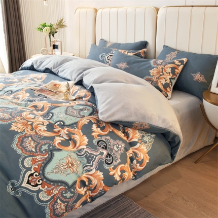 91家纺网 家纺一手货源 找家纺 凯儿家纺时尚法莱绒三件四件套牛奶雕花水晶绒