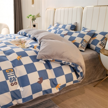 91家纺网 家纺一手货源 找家纺 凯儿家纺时尚法莱绒三件四件套牛奶雕花水晶绒