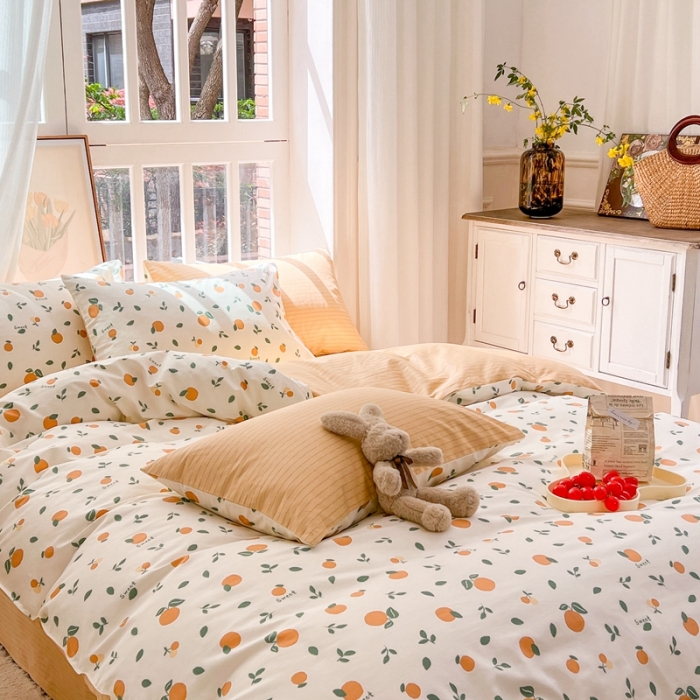 91家纺网 家纺一手货源 找家纺 时年 2023新款全棉优选系列 风格一 桔子酱