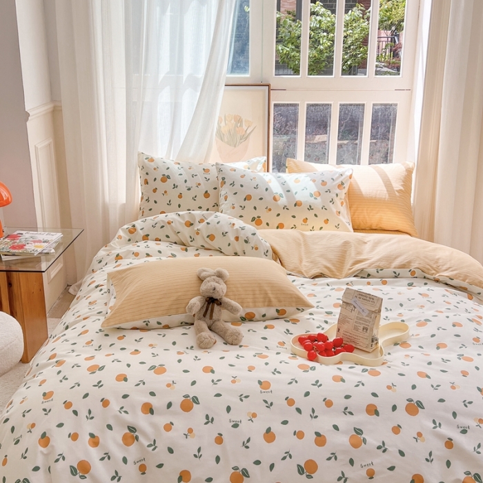 91家纺网 家纺一手货源 找家纺 时年 2023新款全棉优选系列 风格一 桔子酱