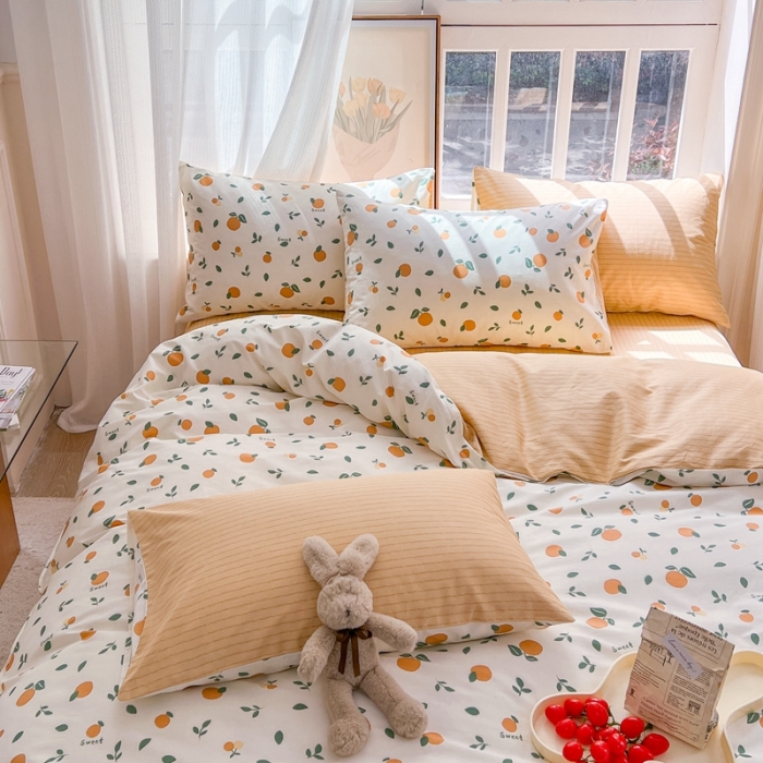 91家纺网 家纺一手货源 找家纺 时年 2023新款全棉优选系列 风格一 桔子酱